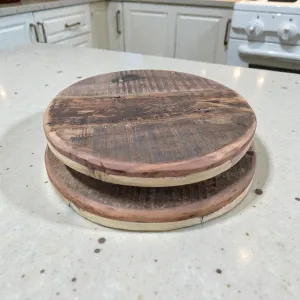 Round Wooden Riser 16 and 15 in Set of 2 2