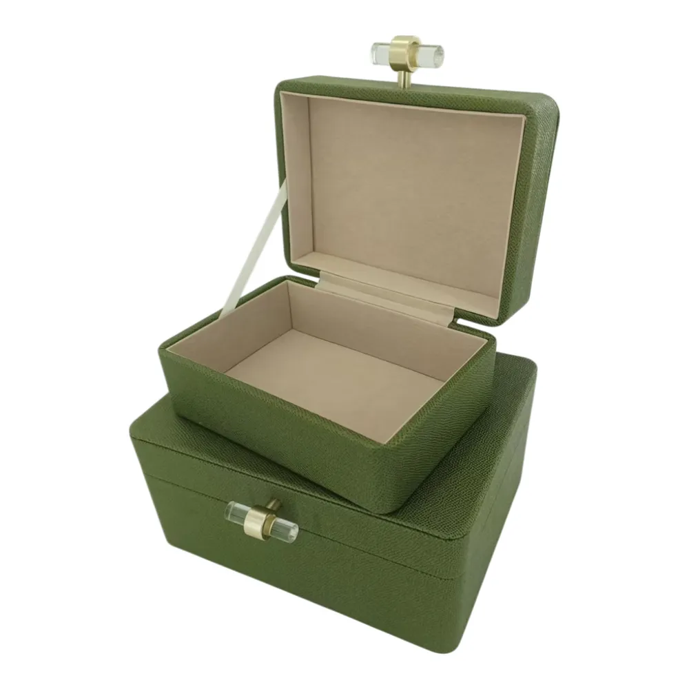 EVERTONPORT SET OF 2 GREEN BOXES 4 (IN)