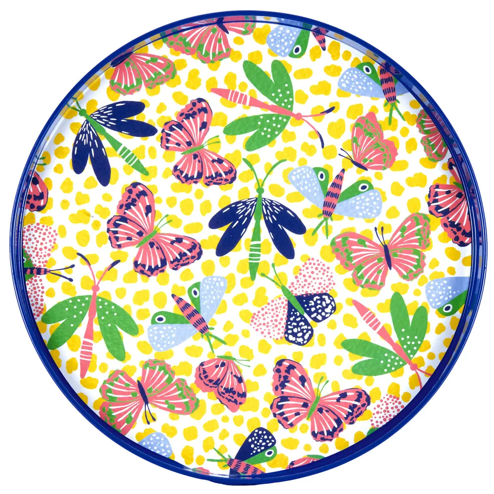 Bloom & Flutter Round Lacquer Serving Tray