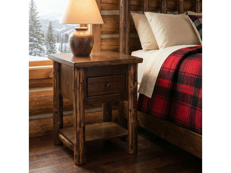 Headwaters One Drawer Nightstand with Shelf - Coffee 1