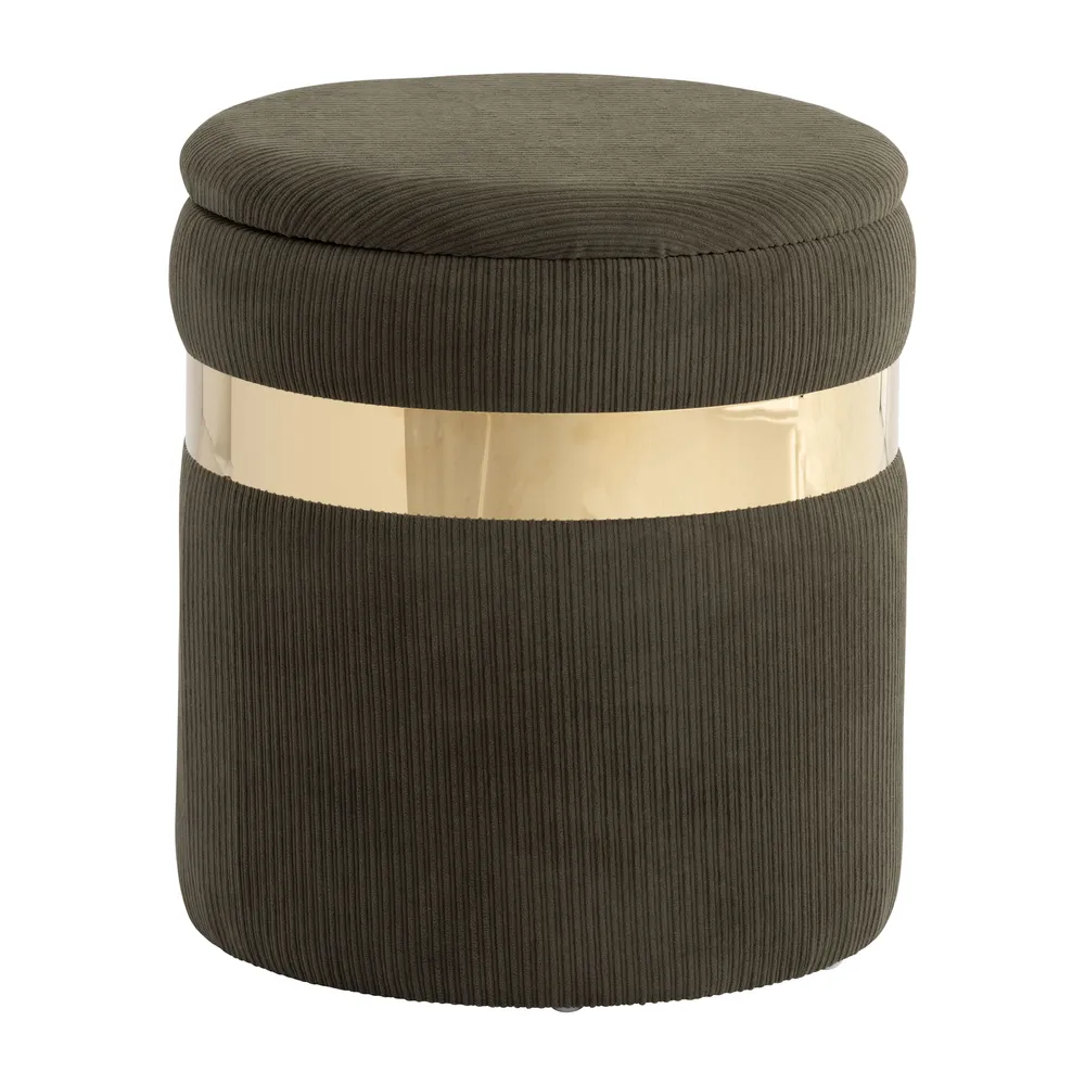 GORDENRIDGE SET OF 2 GREEN OTTOMANS 18 (IN)