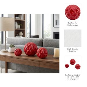 NEWTONGATE SET OF 3 RED DECOR 6 (IN) 9