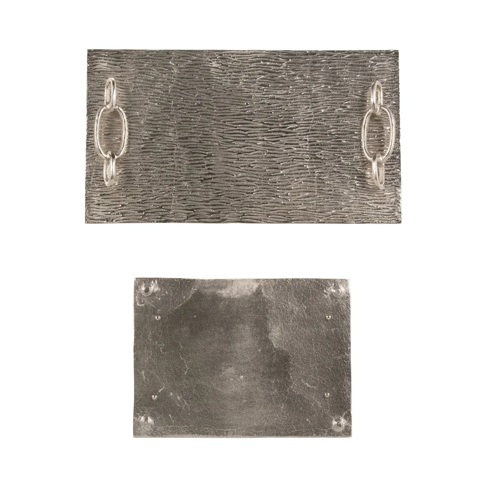 BURKEFORD SET OF 2 SILVER TRAY 3 (IN)