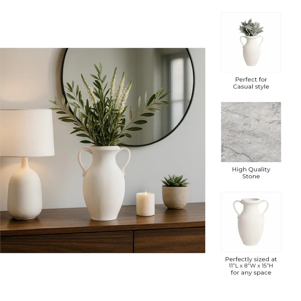 GARTONSHAW WHITE VASE 15 (IN)