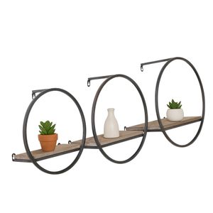 GAIGESTONE SET OF 3 BROWN WALL SHELF 8 (IN) 3