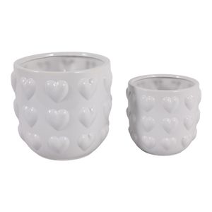 DRAPEROAK SET OF 2 WHITE PLANTER 7 (IN) 5