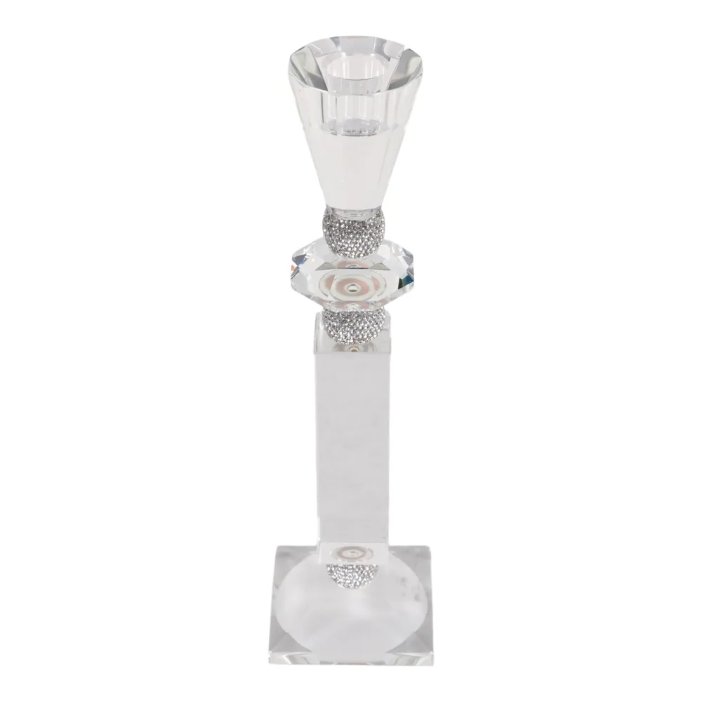 GRANLEYSHAW CLEAR CANDLE HOLDER 11 (IN)