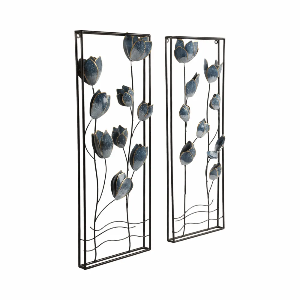 TANNERBEACH SET OF 2 BLUE METAL WALL 32 (IN)