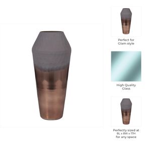 DAYTONSHAW BRONZE GLASS VASE 17 (IN) 11