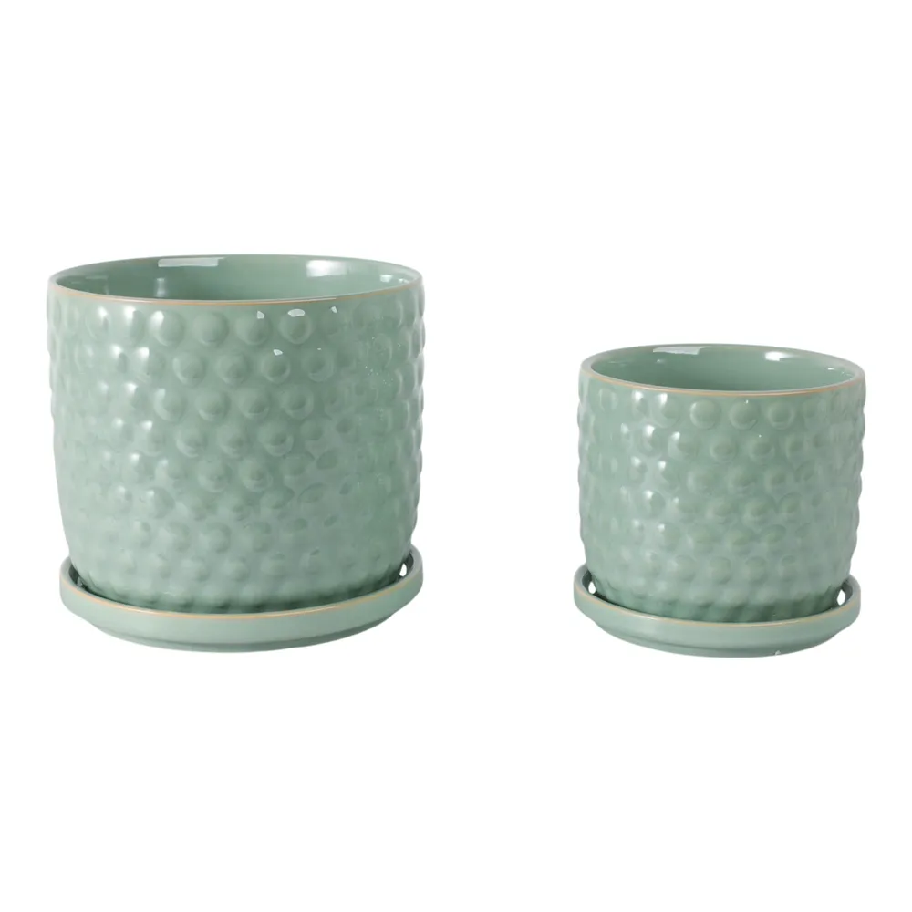 WINTONLAND SET OF 2 GREEN PLANTER 9 (IN)