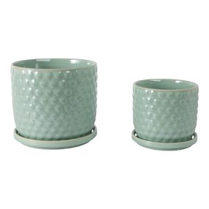 WINTONLAND SET OF 2 GREEN PLANTER 9 (IN) 1