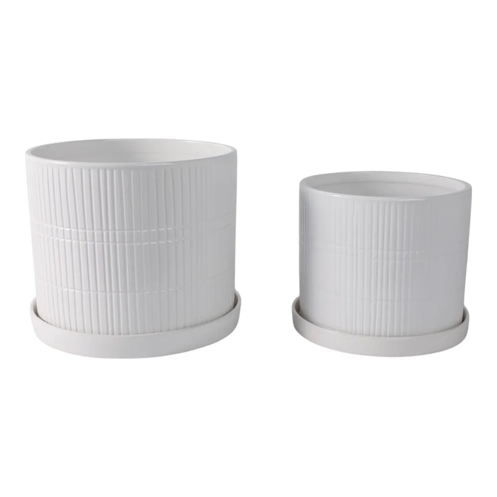 GRAHAMMILL SET OF 2 WHITE PLANTER 10 (IN)