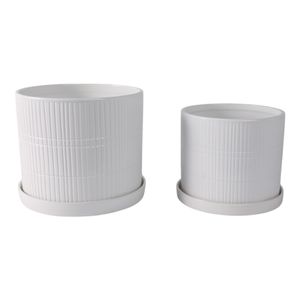 GRAHAMMILL SET OF 2 WHITE PLANTER 10 (IN) 1