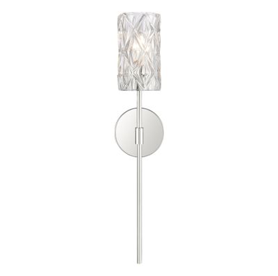 Forma de Crystal 24″ High 1-Light Sconce - Polished Chrome