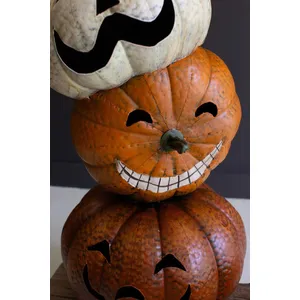Painted Metal Halloween Stacking Jack-O-Lanterns 3