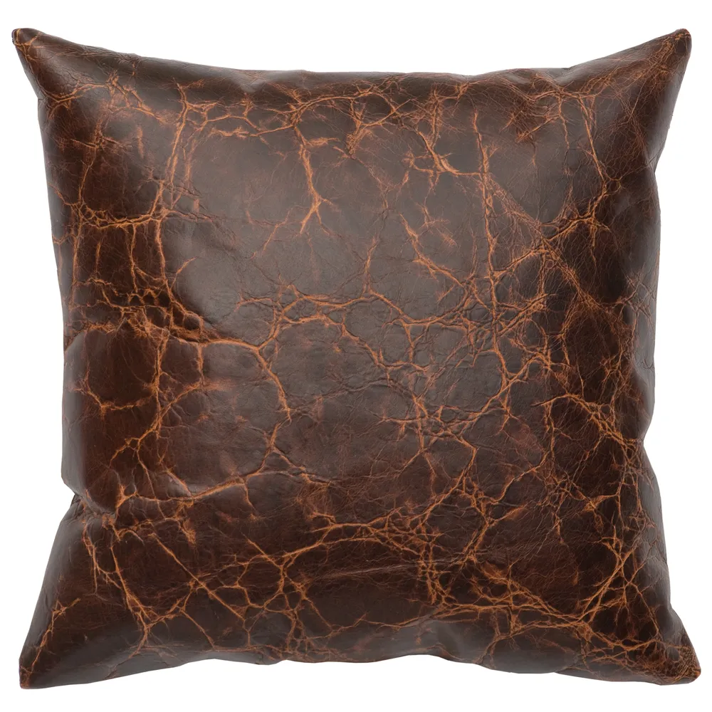 Timberlake Maple Leather Pillow - Leather Back