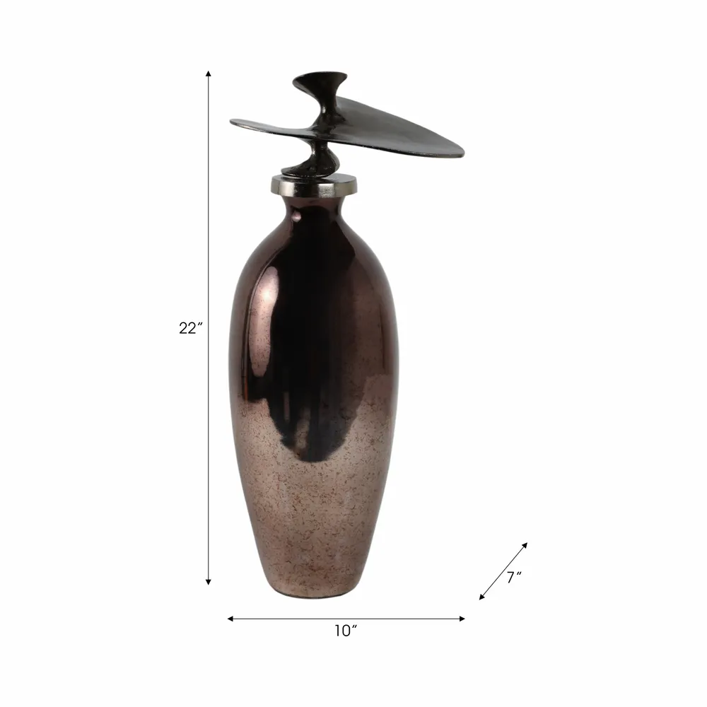 CEDARFORD BRONZE GLASS VASE 22 (IN)