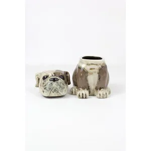 Ceramic Bulldog Canister 6