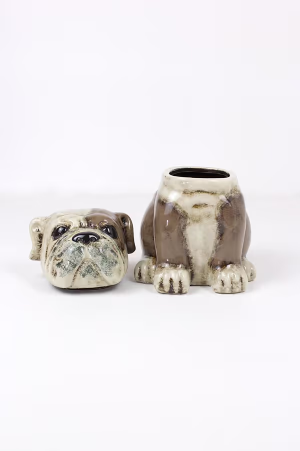 Ceramic Bulldog Canister
