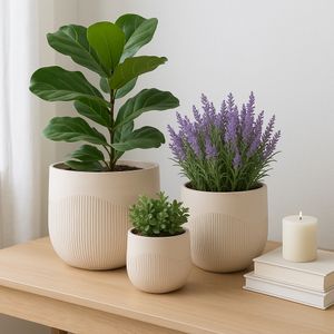 TODDCLIFF SET OF 3 IVORY PLANTER 16 (IN) 11