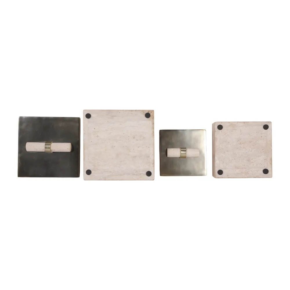 BAYARDWOOD SET OF 2 GOLD BOXES 4 (IN)