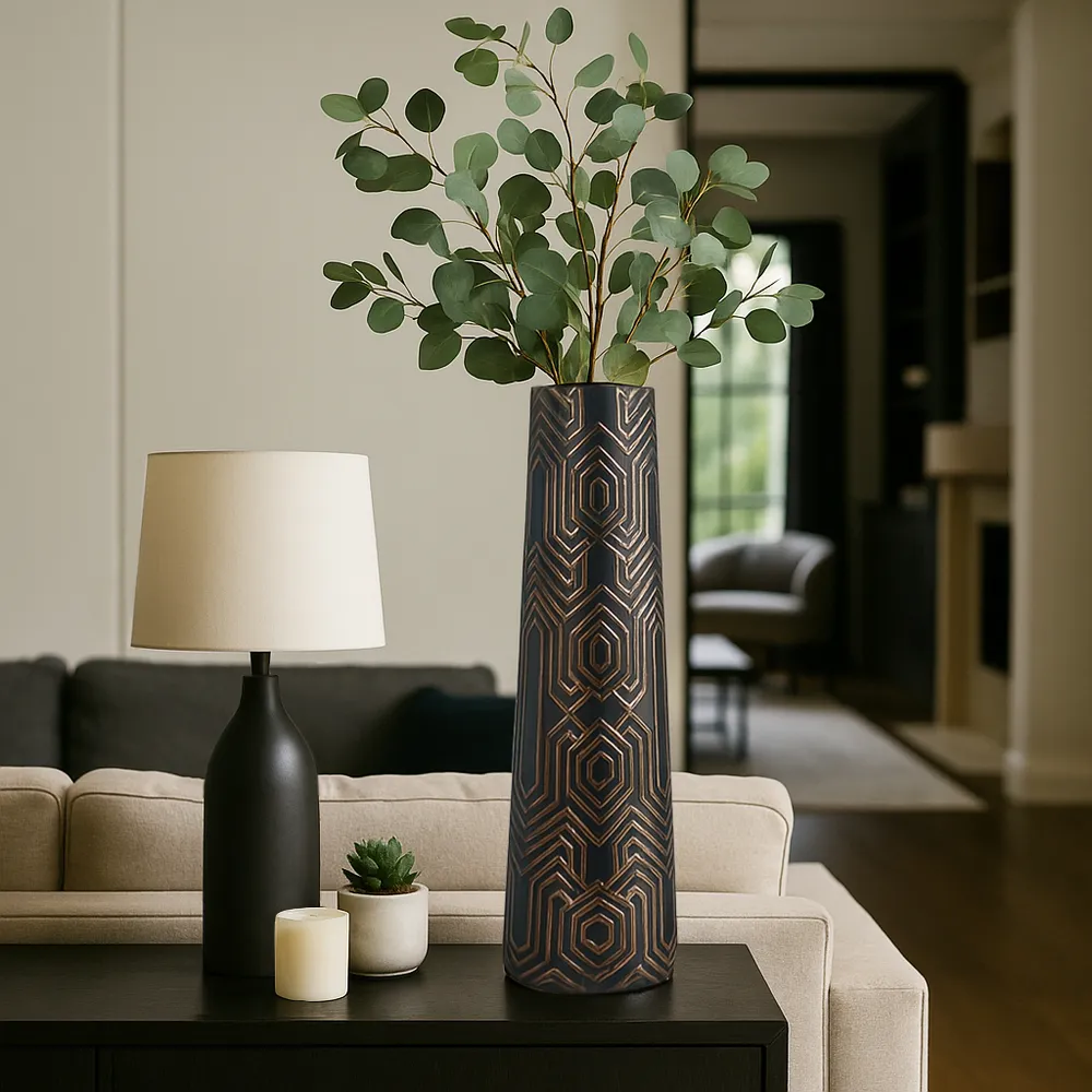 MORGANBROOK BLACK VASE 26 (IN)
