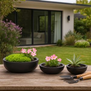 SHAYHOLM SET OF 3 BLACK PLANTER 6 (IN) 11