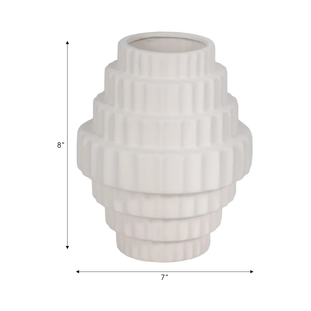 HEDLEYLAKE WHITE VASE 8 (IN)