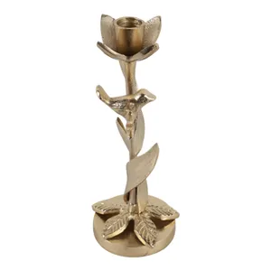 HOLLYMOOR GOLD CANDLE HOLDER 9 (IN) 7
