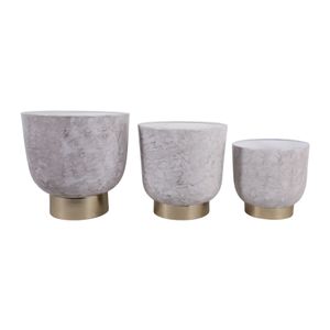 CLINTONCREST SET OF 3 IVORY PLANTER 14 (IN) 1
