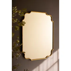 Hammered Antique Brass Framed Mirror 3