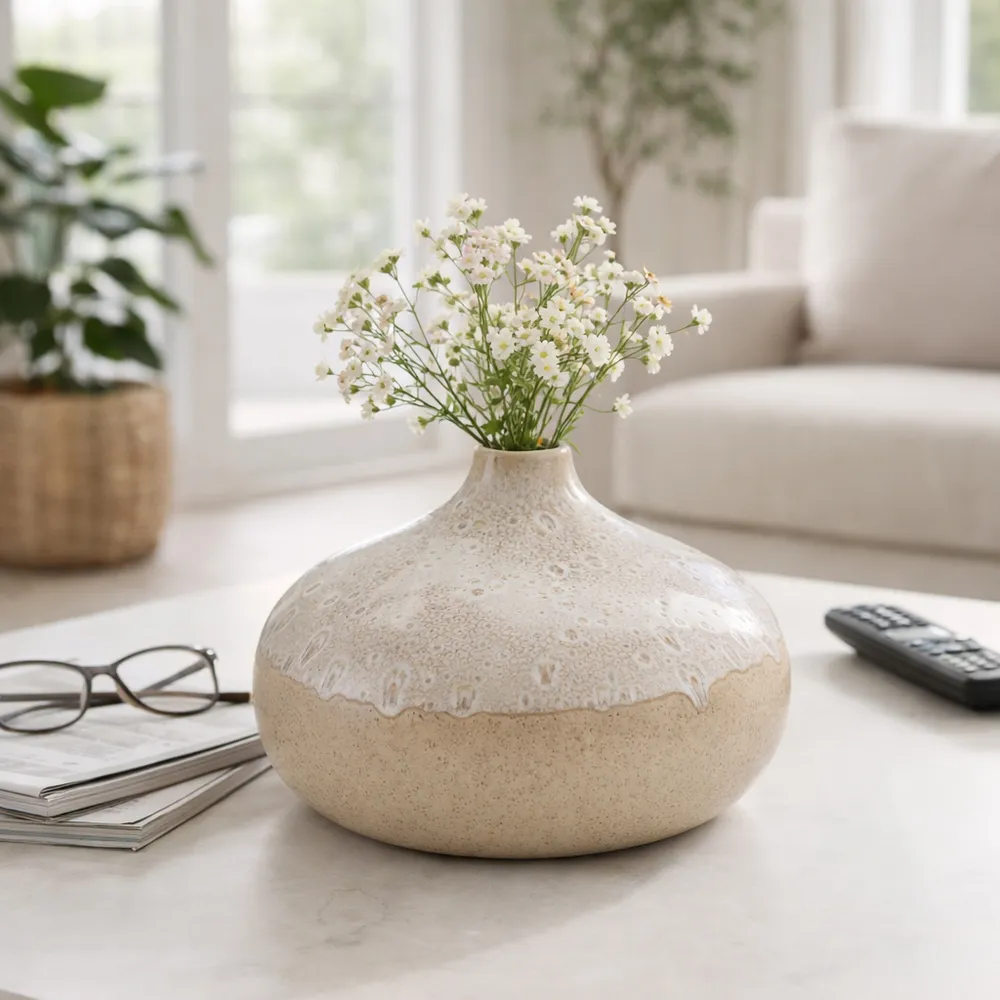 EMMETOAK CREAM VASE 9 (IN)