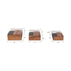 MAEBEACH SET OF 3 BROWN BOXES 4 (IN) 9