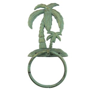 9-3/4" CAST IRON PALM TREE TOWEL RING 1