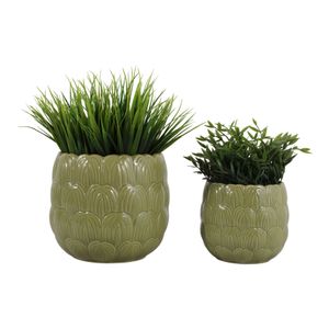 TATUMWOOD SET OF 2 GREEN PLANTER 7 (IN) 3