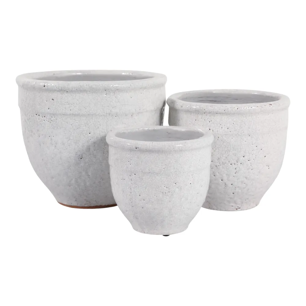 HAYFORDWAY SET OF 3 WHITE PLANTER 8 (IN)