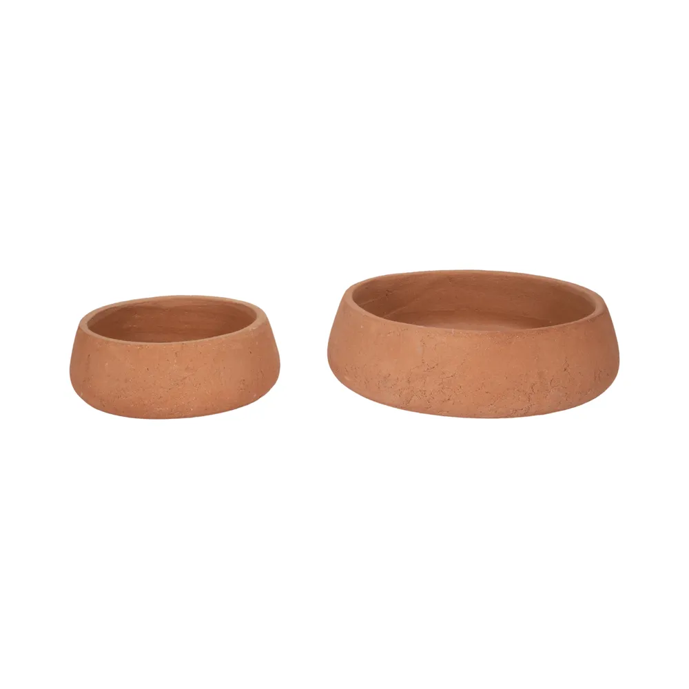 HOLLISHOLM SET OF 2 BROWN BOWLS 4 (IN)