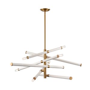 Crosspiece 39'' Wide 6-Light Chandelier - White 1