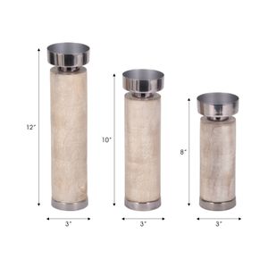 PAXTONWICK SET OF 3 GRAY CANDLE HOLDER 12 (IN) 8