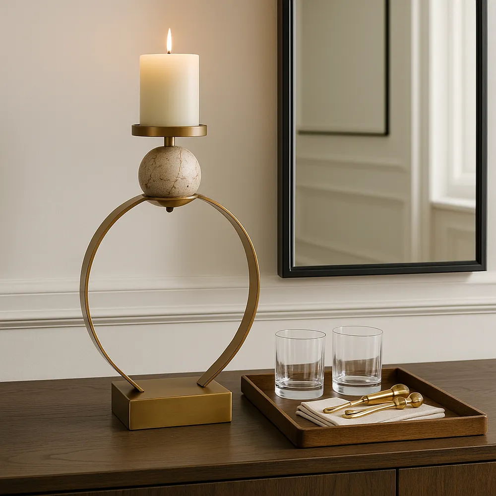 GRAYDONDALE GOLD CANDLE HOLDER 26 (IN)