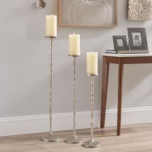 BREEFIELD SET OF 3 SILVER CANDLE HOLDER 40 (IN) 11