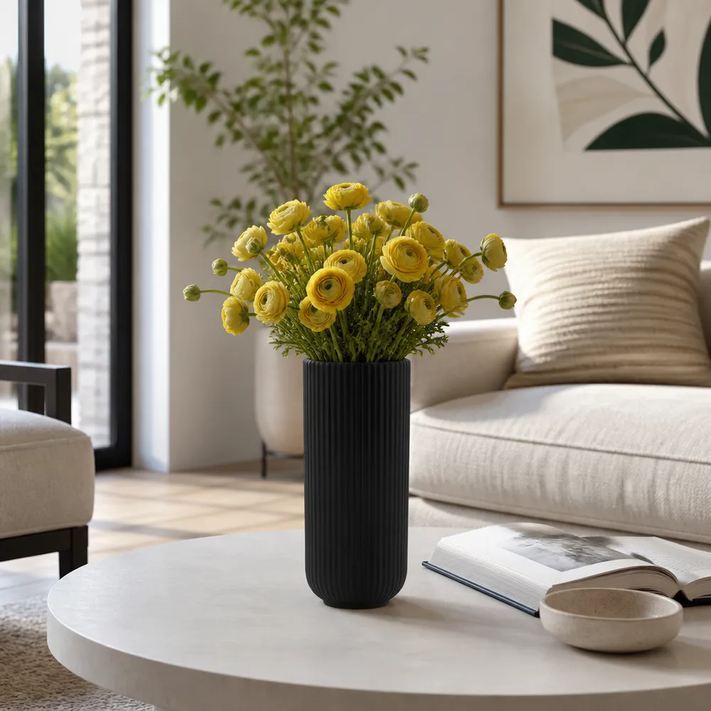 HANNAHTON BLACK VASE 11 (IN)