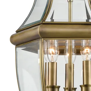 Ashford 12'' Wide 3-Light Outdoor Pendant - Antique Brass 2