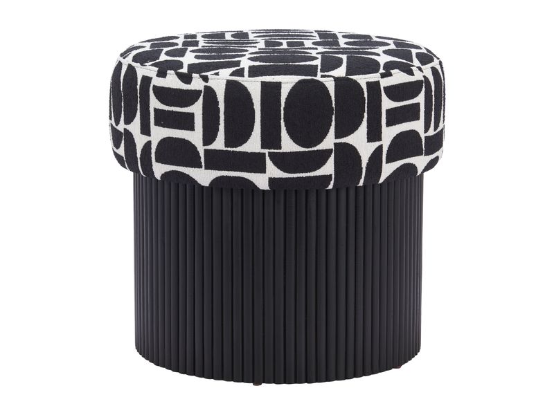 Boto Storage Ottoman Black & White 3
