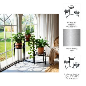 HALTONCROSS BLACK PLANT STAND 22 (IN) 11