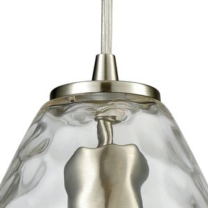Lagoon 6'' Wide 1-Light Mini Pendant - Satin Nickel with Clear 2