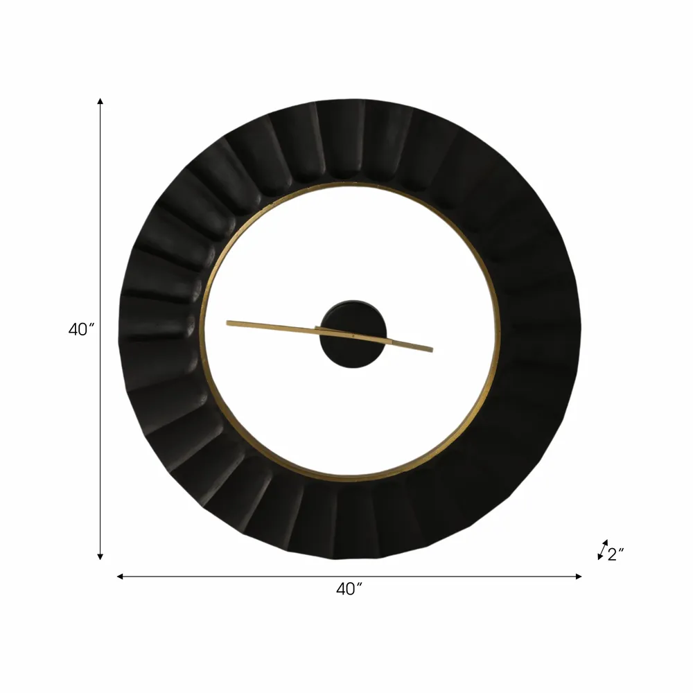 TROYWELL BLACK WALL CLOCK 40 (IN)