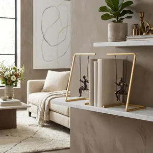 COVEFORD SET OF 2 GOLD BOOKENDS 10 (IN) 2