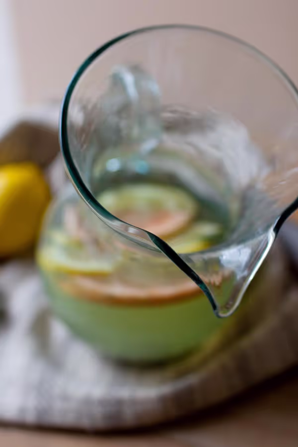 Small Glass Tilted Pitcher