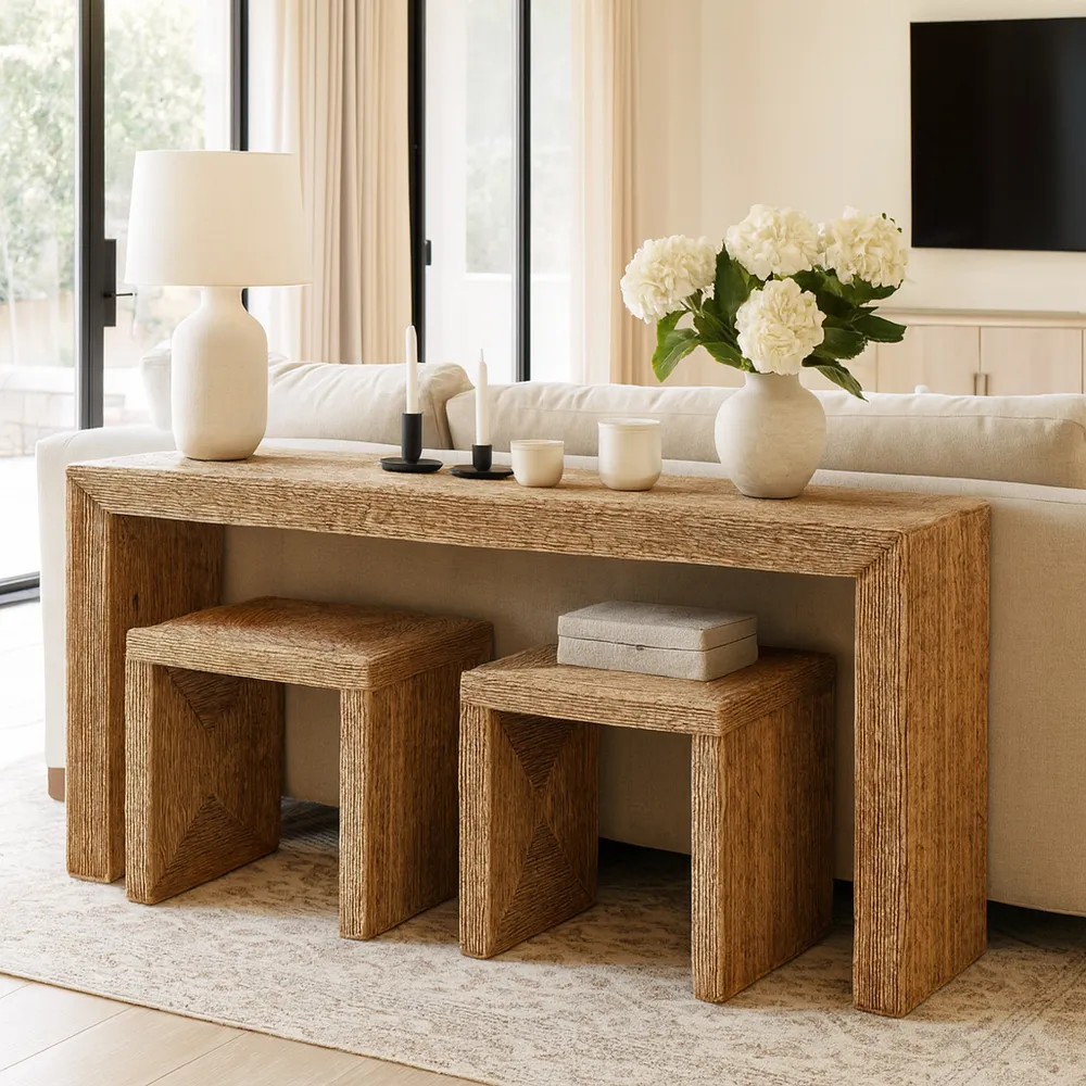 WARRENWORTH SET OF 3 TAN CONSOLES 55 (IN)